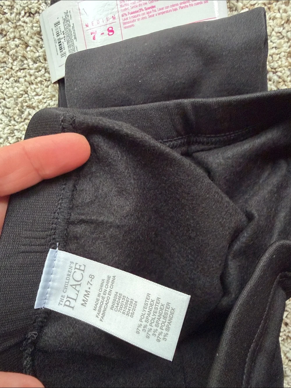 NWT Children's Place girls full length fleece lined leggings size medium 7-8